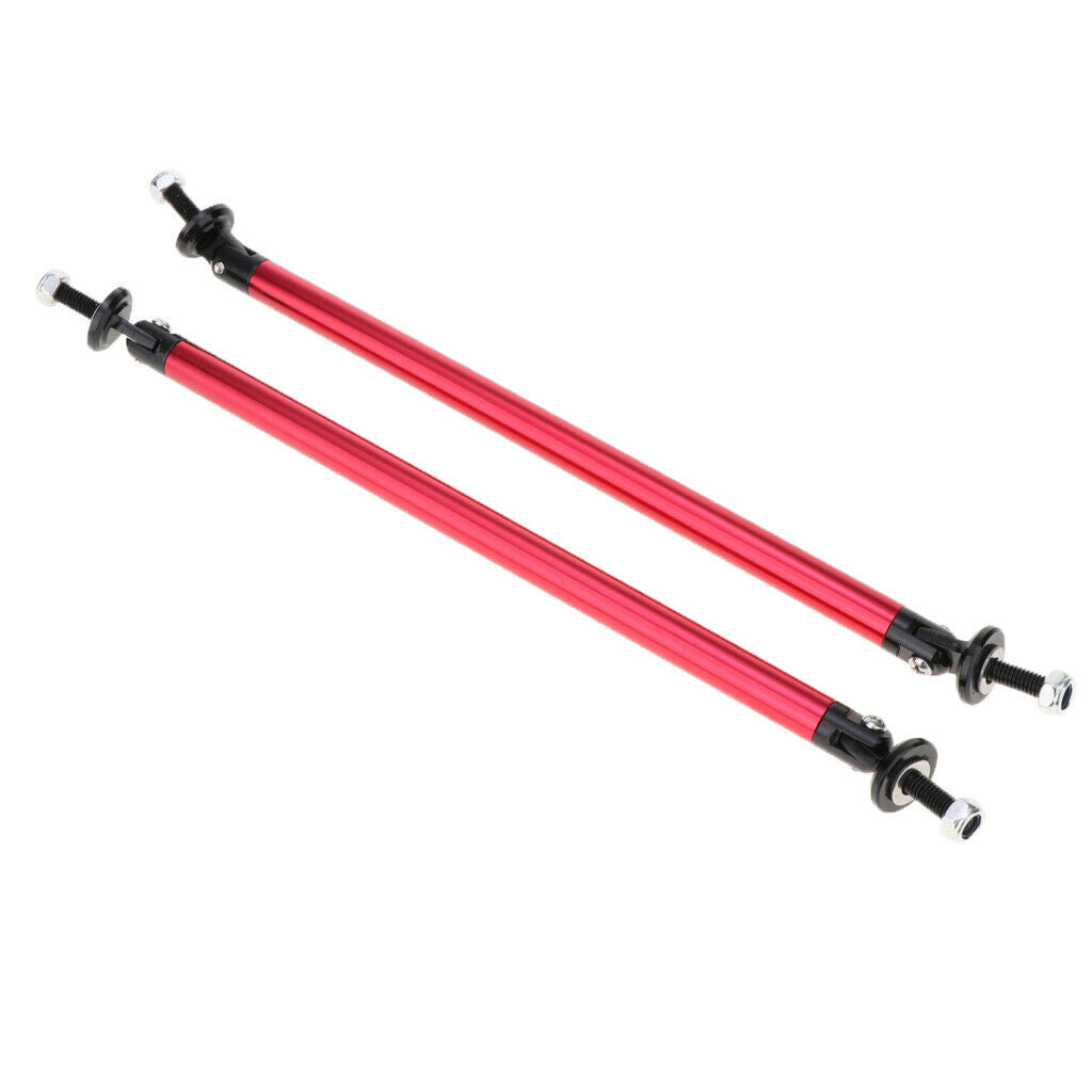 4pcs Universal Front Bumper Lip Splitter Strut Rod Support Adjuste 200mm Red