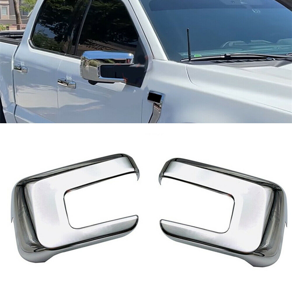 Chrome ABS Car Rear View Side Mirror Covers Trim For Ford F150 F-150 2021-2022