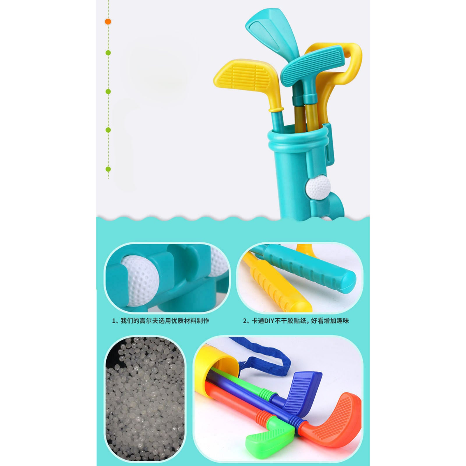 Practicing Kids Golf Clubs Funny Safe 1 Set Mini for Traveling Garden Boys