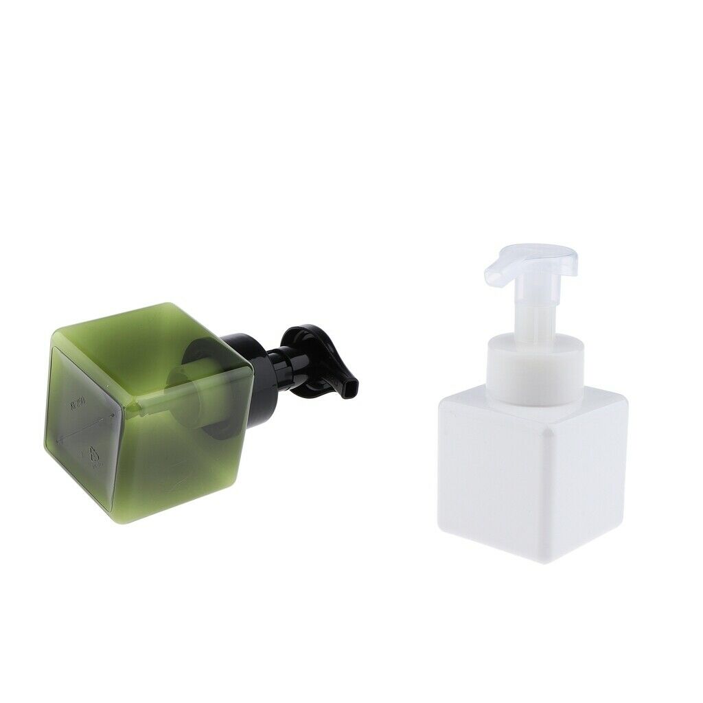 Empty Foam Dispenser Pump Bottle Facial Cleanser Container 250ml White Green