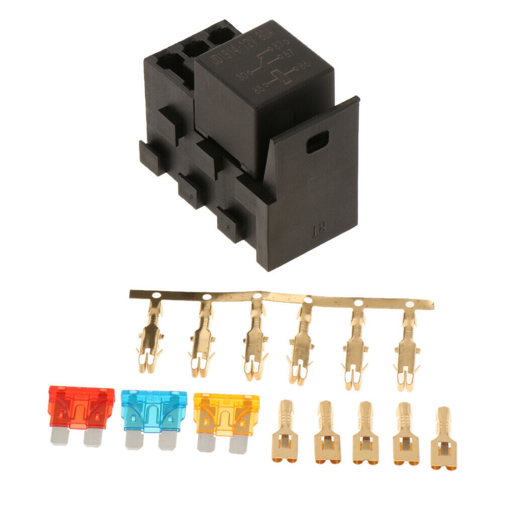 2X 4-Slot Relay Fuse Holder Box 3 Blade Fuses Socket Holder for Automotive Boat