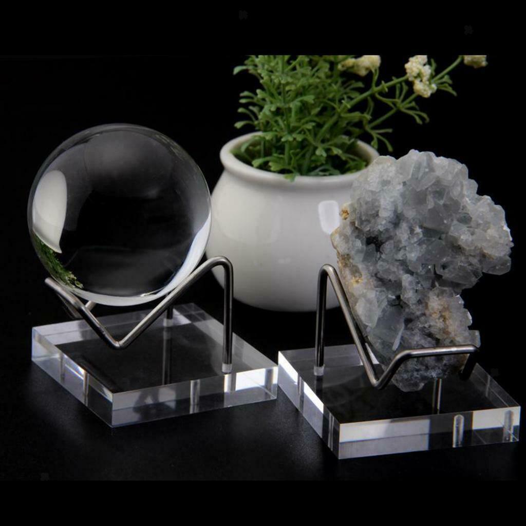 10 pieces display stand fossil mineral rock crystal ball agate acrylic holder