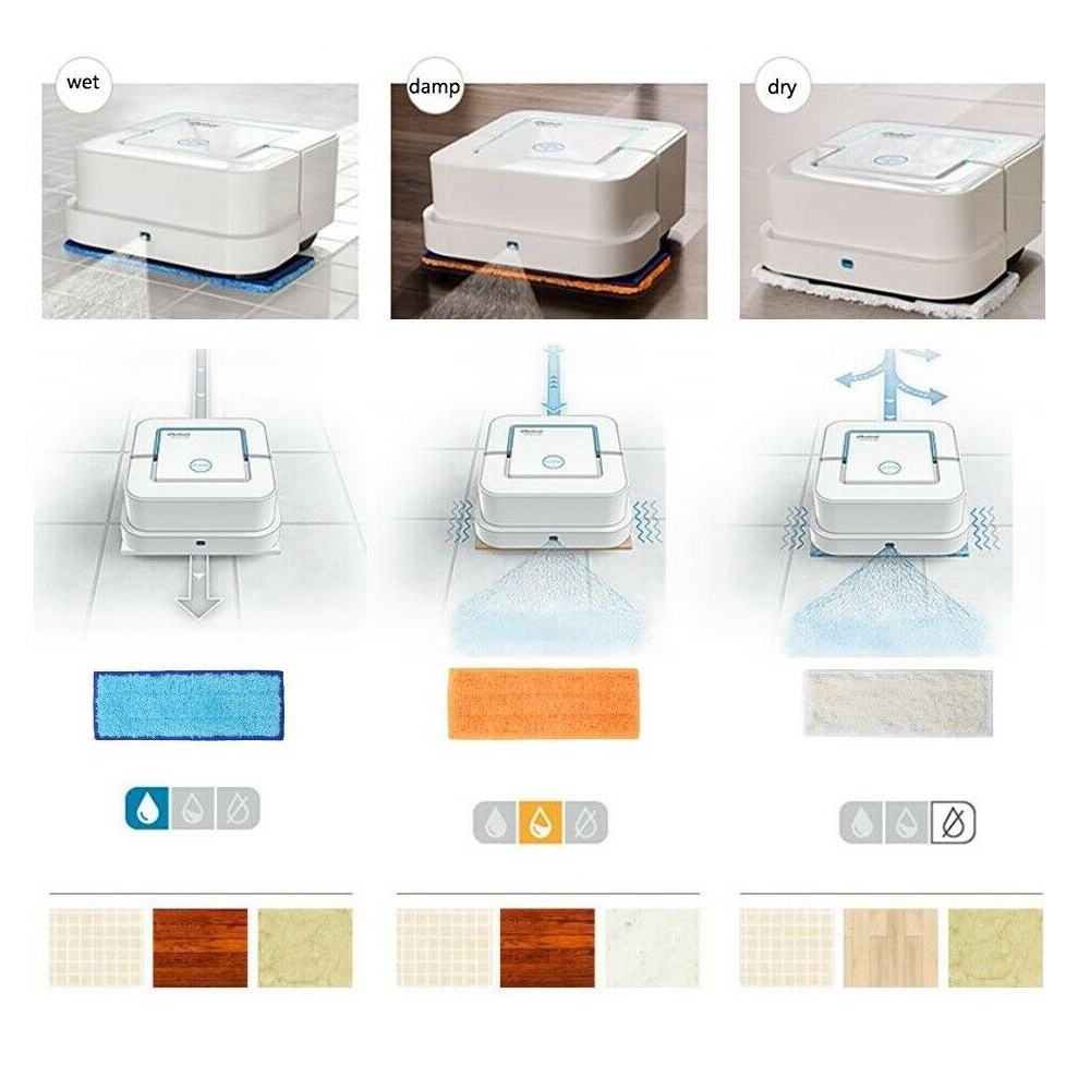For iRobot Braava Jet 240/241 3 Pcs Mopping Pads Reusable Damp & Dry Mop New