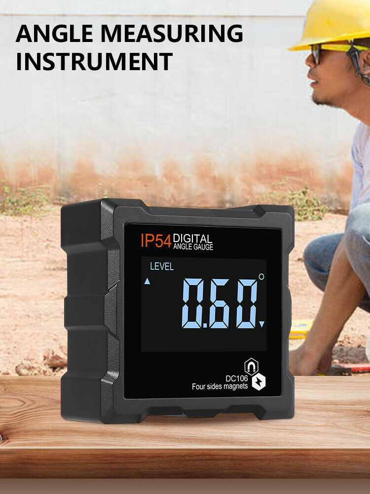 Angle Finder 4x90 Degrees Measuring Tool 4 Sides LCD Digital Angle Gauge LIN