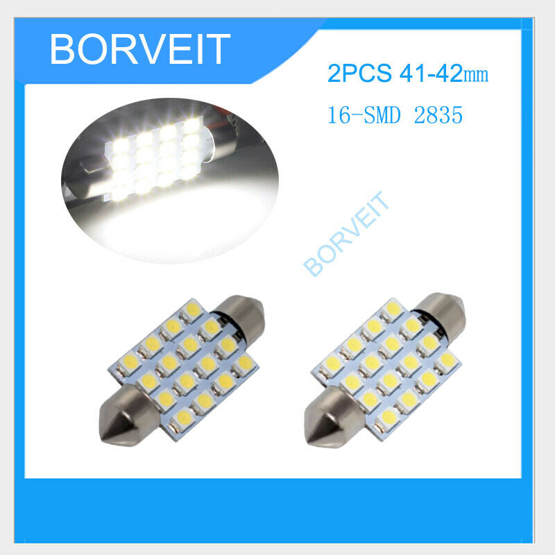 2x 578 212-2 41-42MM Festoon LED Trunk Cargo Light Bulbs 6000K White