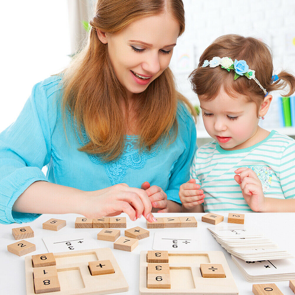 Wooden Number Math Calculate Board Montessori Puzzle Kids Educational Toys  @