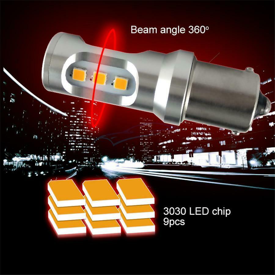 2 Pieces 6W 12V-24V Aluminum Metal Housing Car Tail Light Rear Brake LED Bulbs