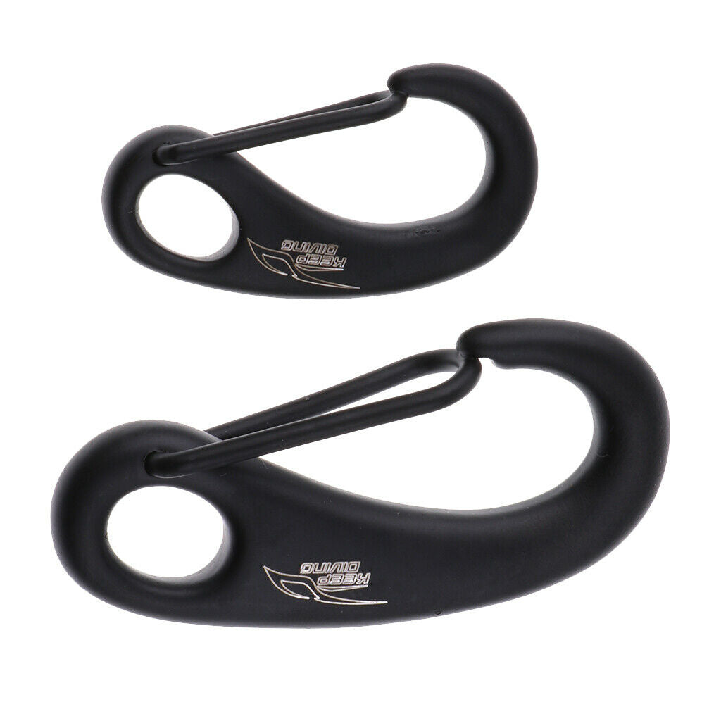 2Pcs/Set Scuba Diving Dive Spring Snap Hook Carabiner Clip, 316 Stainless Steel,