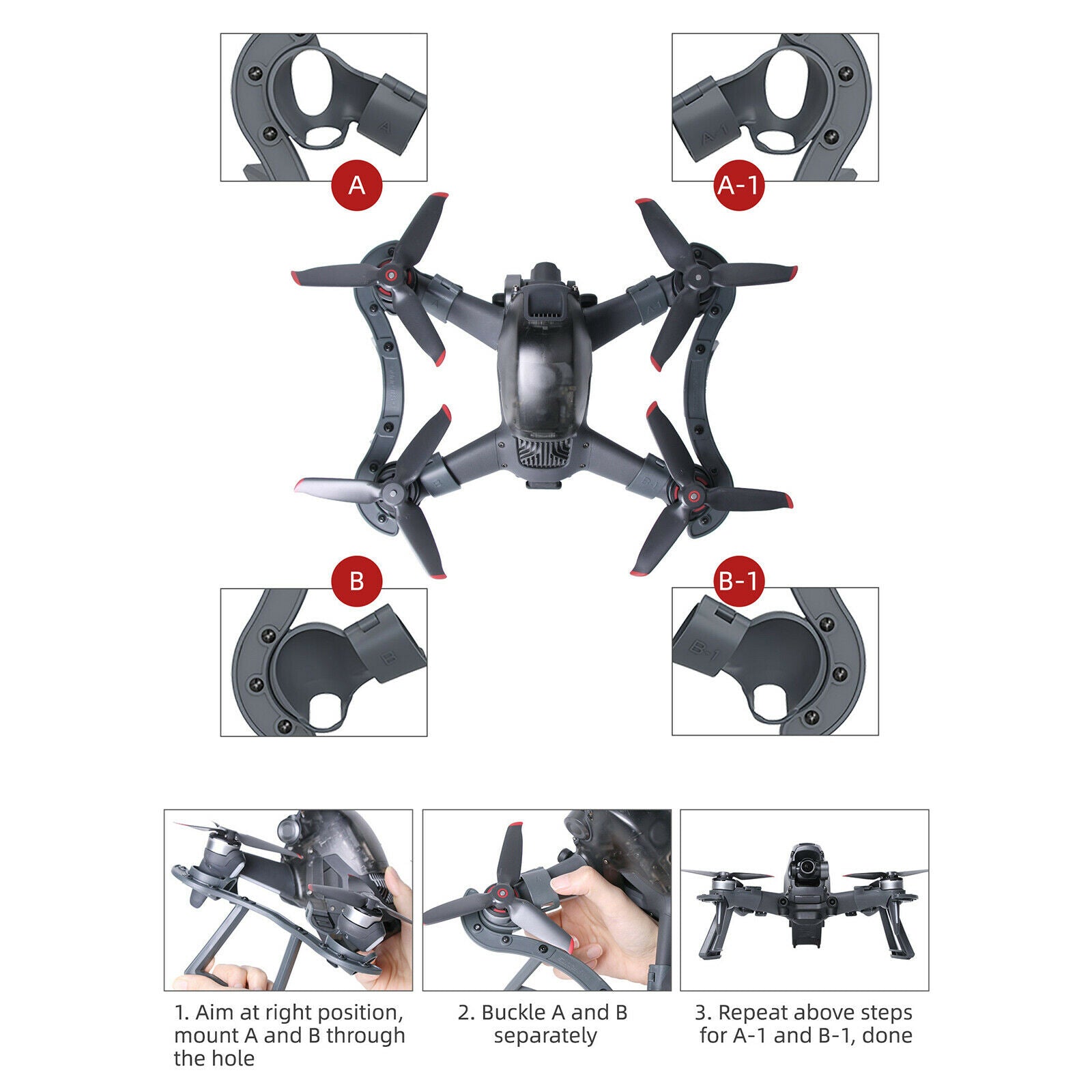 Heightened Tripod for DJI FPV Anti-drop Shockproof Drone Kits Durable Parts