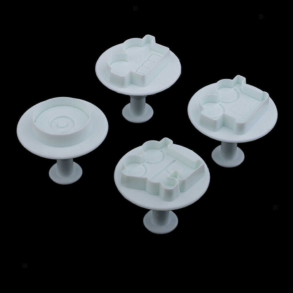 4Pcs Hand Pressure Cake Mould Fondant Cake Mould Transport Truck Tire