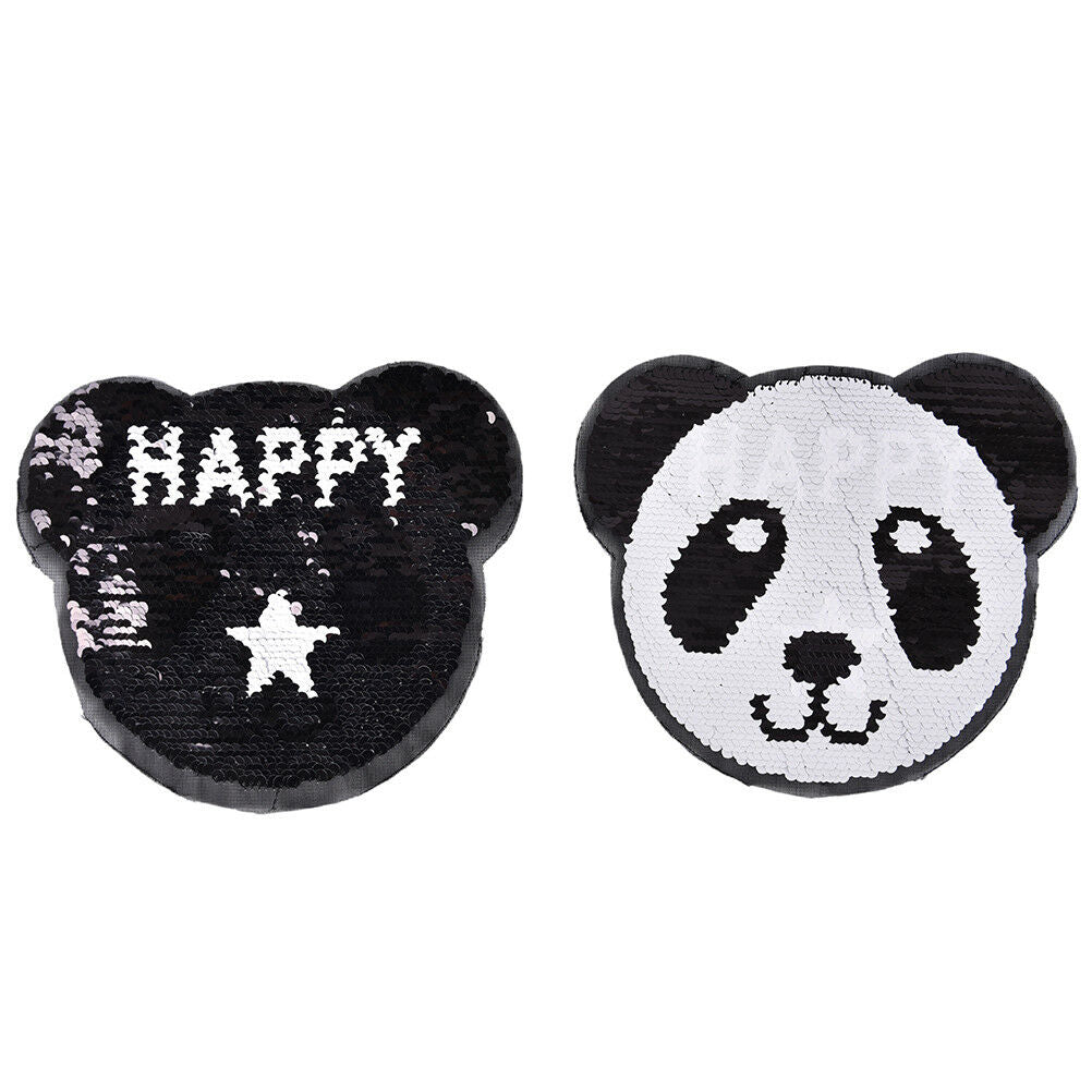 Panda Reversible Change Color Sequins Sew On Patches For Clothes Diy Craf.l8