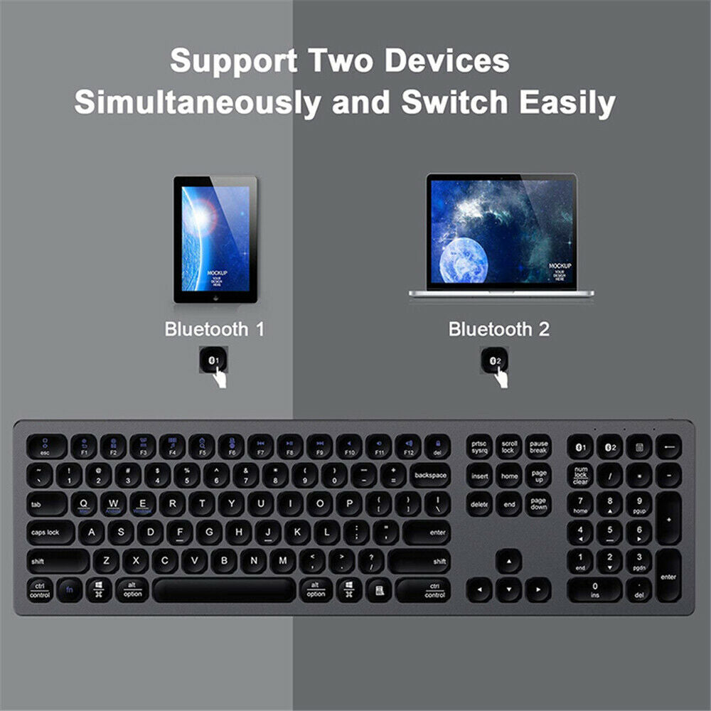 Rechargeable BT Keyboard Wireless Type-C Aluminum Keyboard For Android Windows