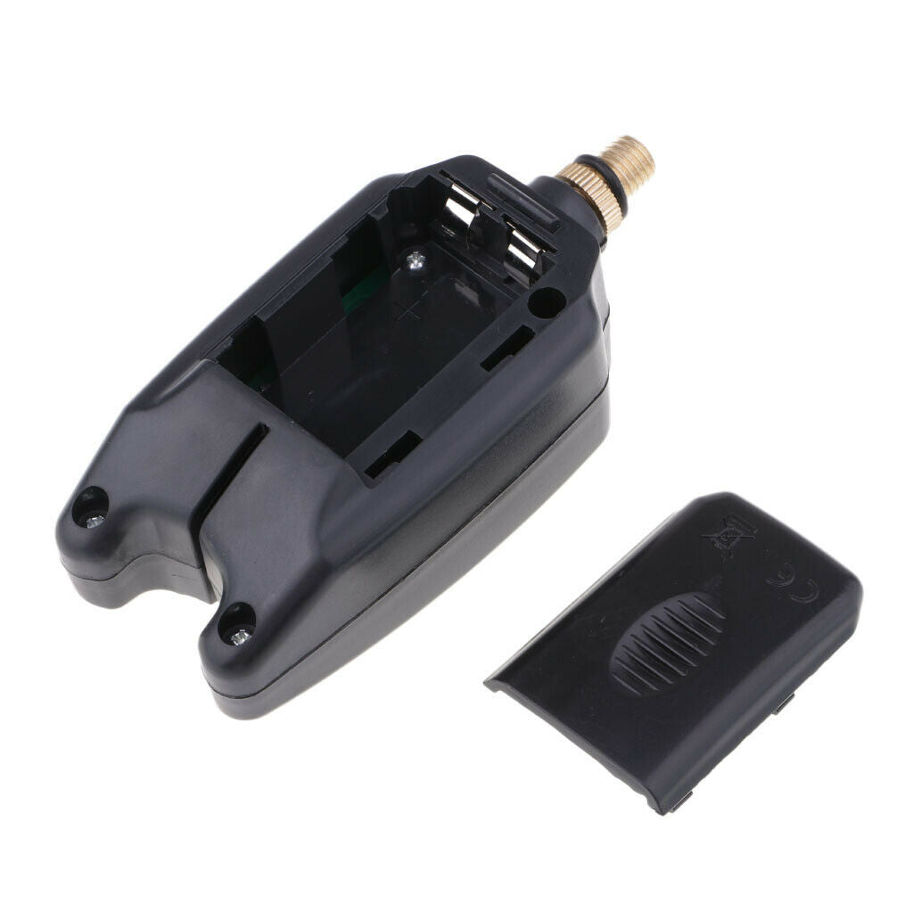 2X Fishing Bite Alarm Indicator Sound Light Alert Fishing Rod Holder Black