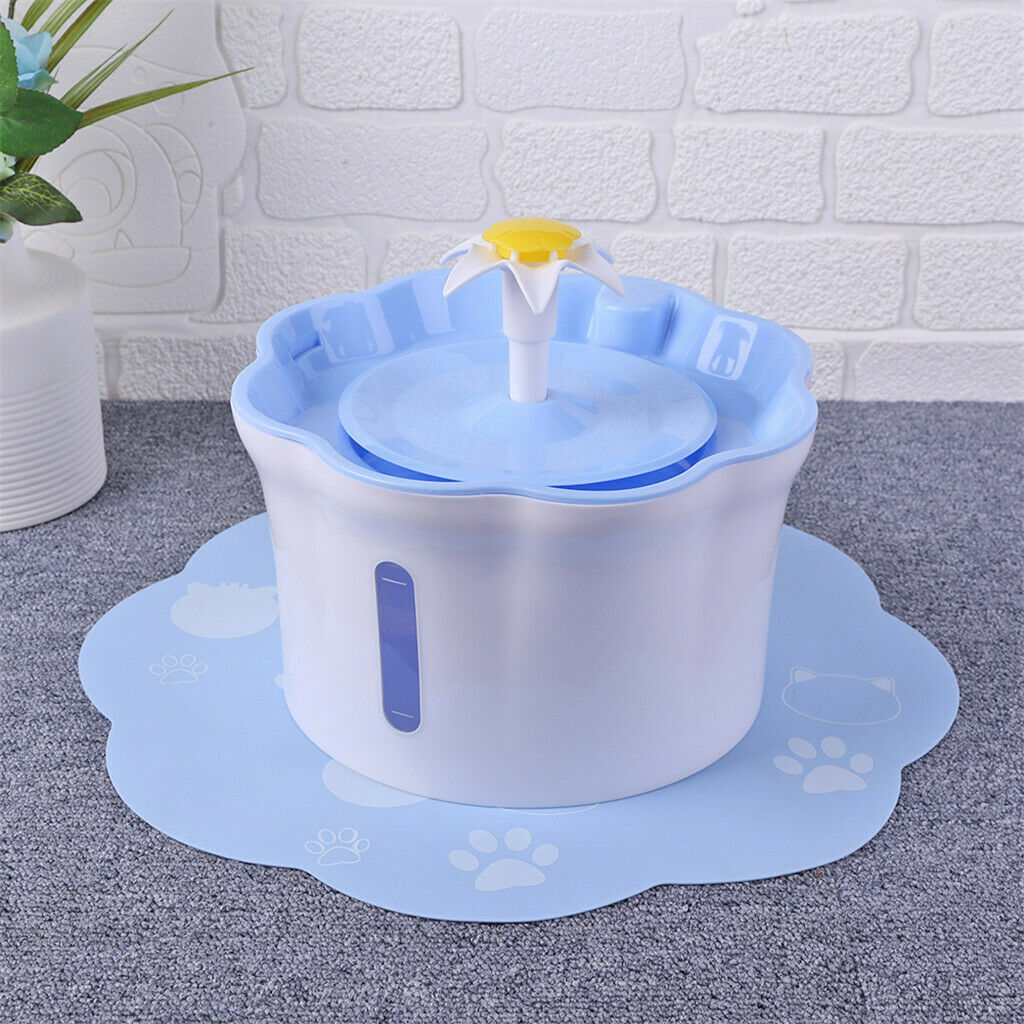 Pet Flower Shape Automatic Water  for Cat Dog Drinking 2.6L Blue with