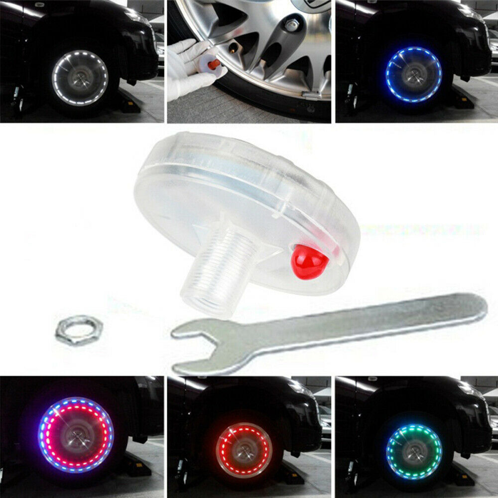 Tire Tyre Air Valve Stem Wheel Well Rim LED Light Lamp 15-Mode Neon For Car Bike