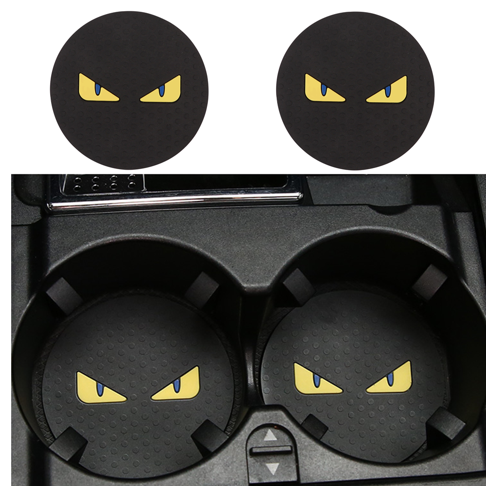 2pcs Car Coaster Water Cup Bottle Holder Monsters Anti-slip Pad Mat Silica Gel