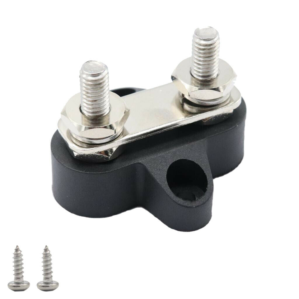 2 Pieces Car Marine Boat RV Heavy Duty M8+M6 Power Dual Terminal Studs Block