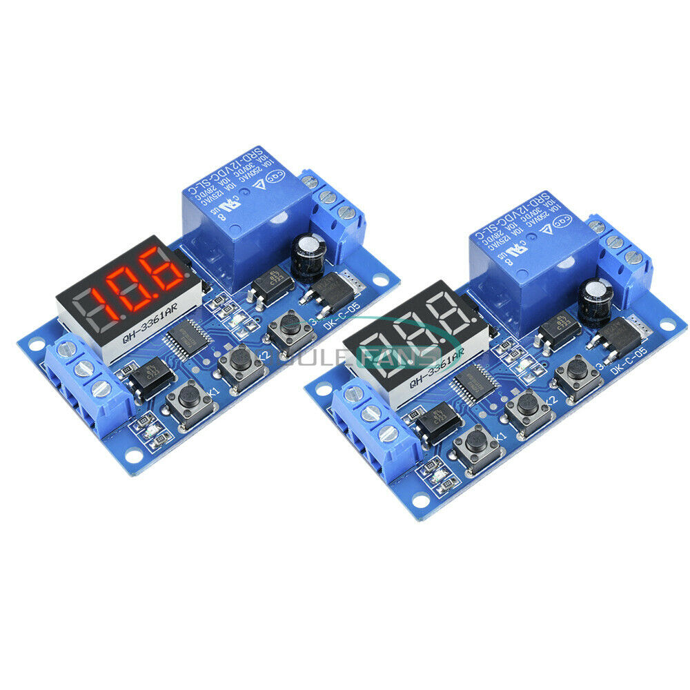 2PCS 12V LED Automation Delay Timer Control Switch 3-digit Relay Module No Case