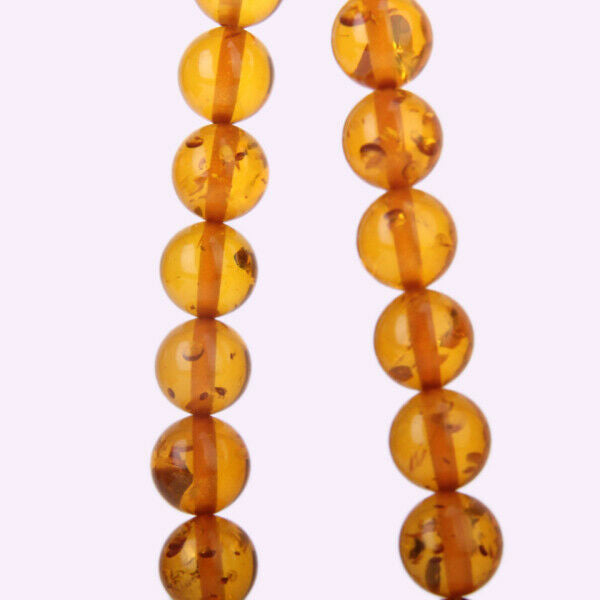 15.5 Inch Strand Mahogany Amber Round Loose Beads 10mm for DIY Necklace Making