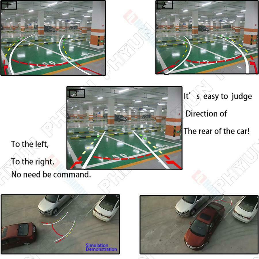 12V HD 8 LED Dynamic Trajectory Car Rearview Camera Reverse Parking Night Vision