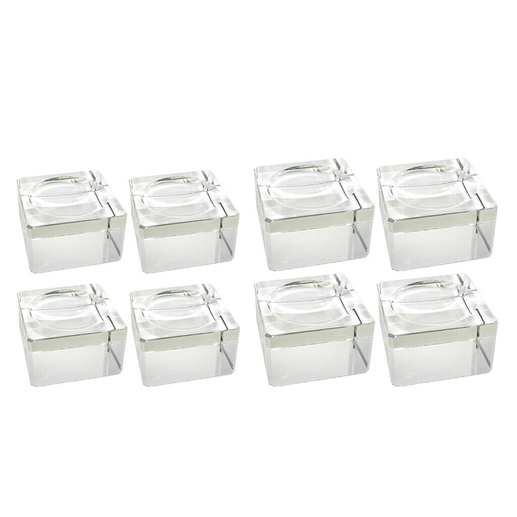 8pc Clear Square   Crystal Display Stand Holder Home Decorations Accs