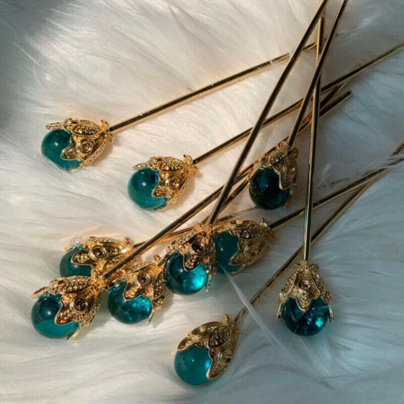 1Pc Blue Hair Claw Plate Hairpin Headdress Hair Sticks Ornaments Ancient .l8
