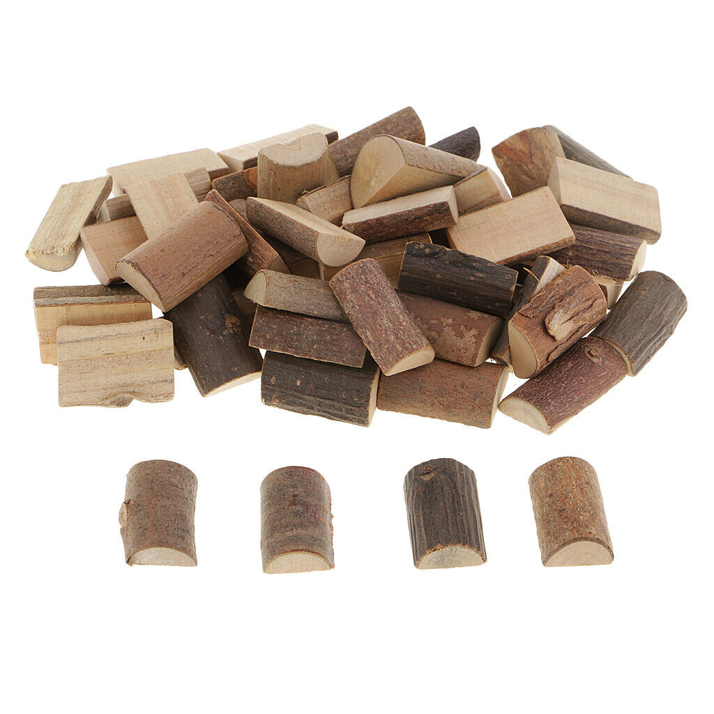 50x Wooden Half Round Log Slices Tree Blocks for DIY Wedding Centerpieces