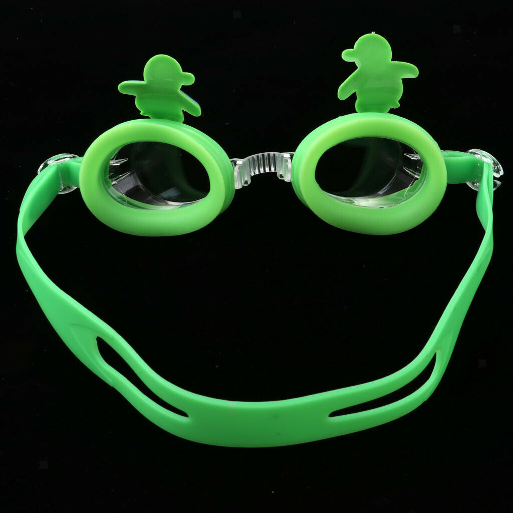 Cartoon Kids Goggles Anti Fog UV Protection Swim Glasses Blue Penguin