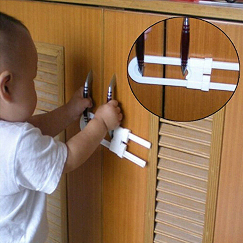 Baby U Shape Safety Lock Security For Children Cupboard Cabinet Door Drawer