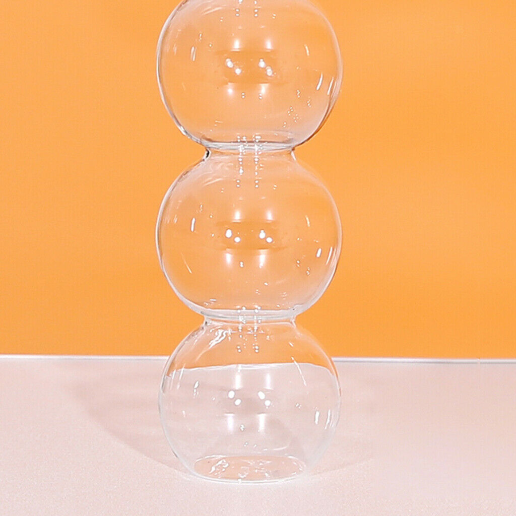 2Pcs Glass Flower Vase Hydroponics Grass Plant Planter Decorative Ornaments