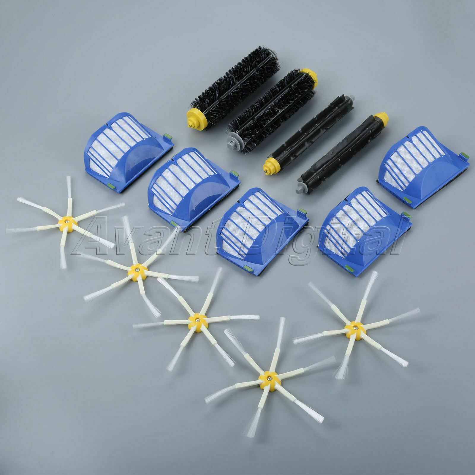 Side Brush 6-armed Filter Set Fit For iRobot Roomba 500 600 Series 620 630 Parts