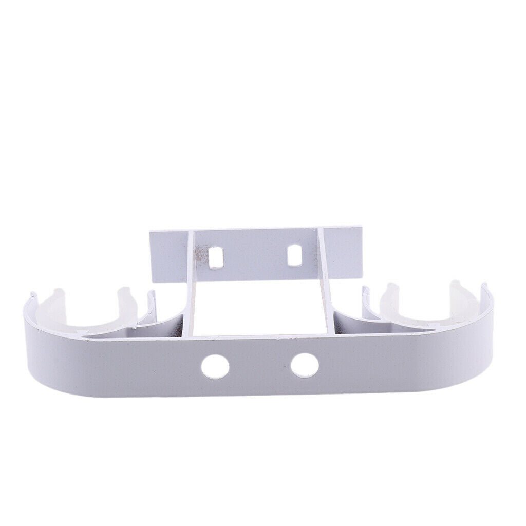 2Pcs Top Mounting Bolts Double Brackets with Curtain Rods White