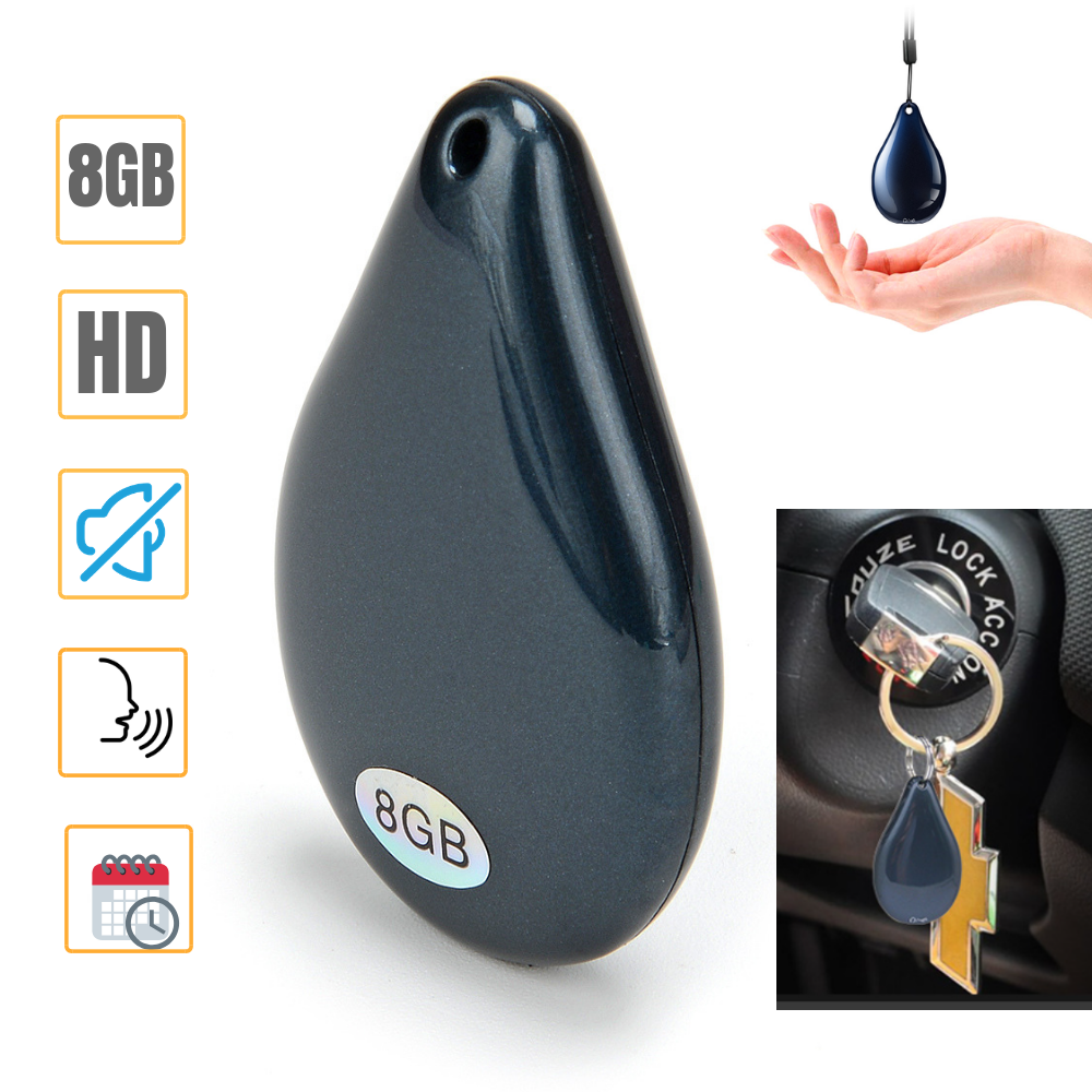 Digital Voice Activated Recorder Bug USB Mini Audio Pendant MP3 Player 8GB