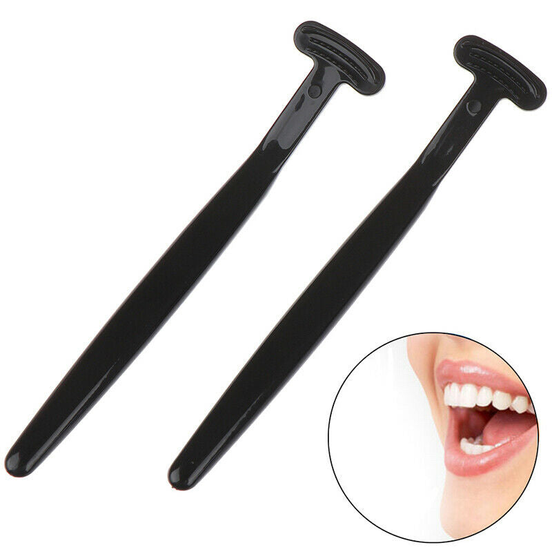 2Pcs/Set Tongue Cleaner Scraper Dental Mouth Oral Clean Heath Care Brush ToolsUS