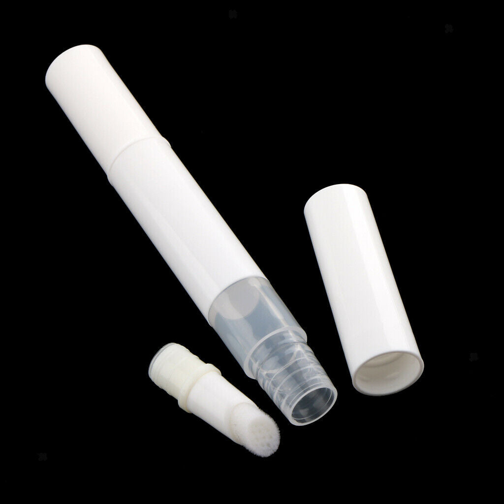 5pcs 3ml Empty Twist Pen Lip Gloss Nail Polish Eyelashes Tubes with Brush White