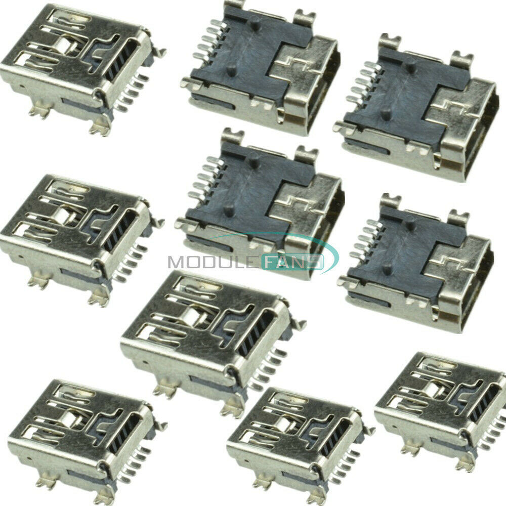 100PCS SMD 5-Pin USB Female Mini B Socket Connector