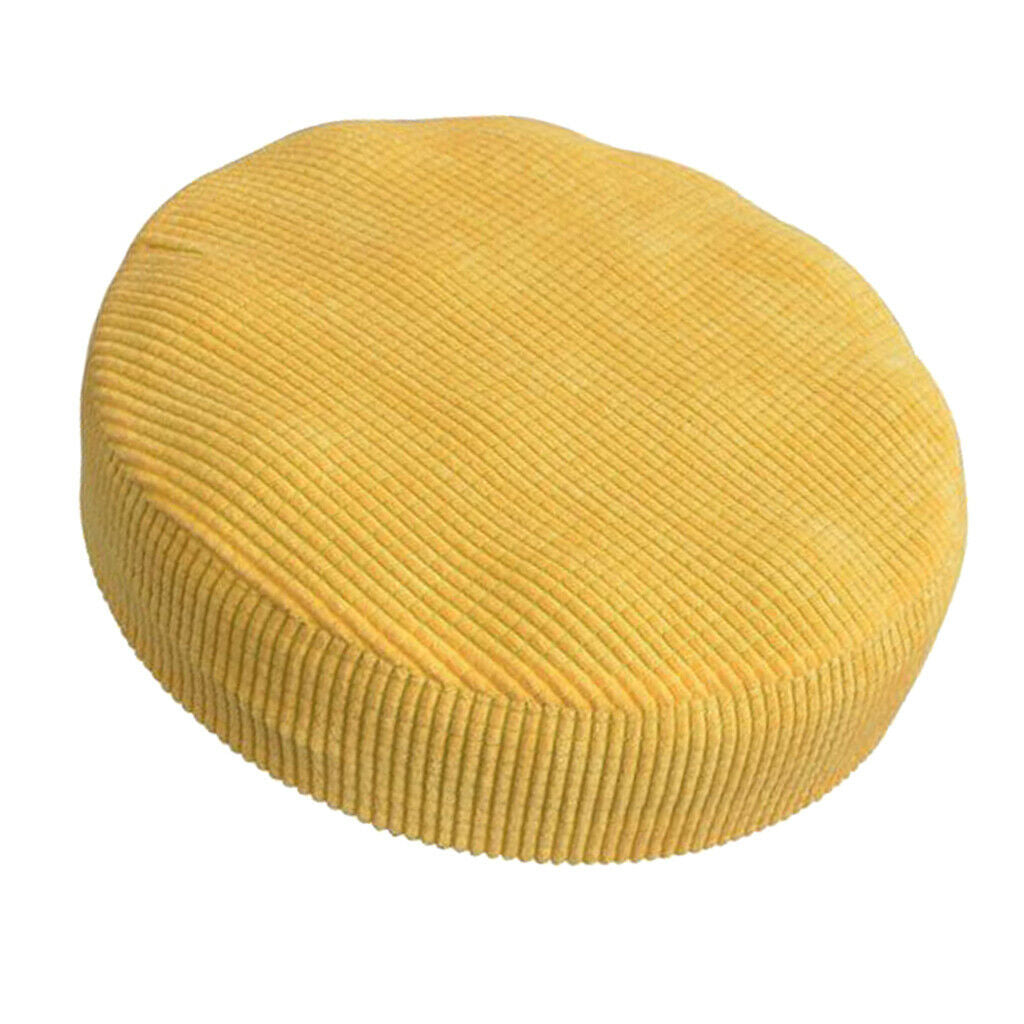 Winter Plush Bar Stool Cover Round Lift Chair Seat Sleeve Yellow_35x35x10cm