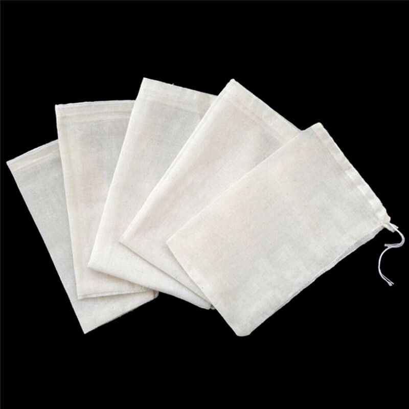 10 Pcs 8x10cm Large Cotton Muslin Drawstring Reusable Bags for Soap Herbs Tea