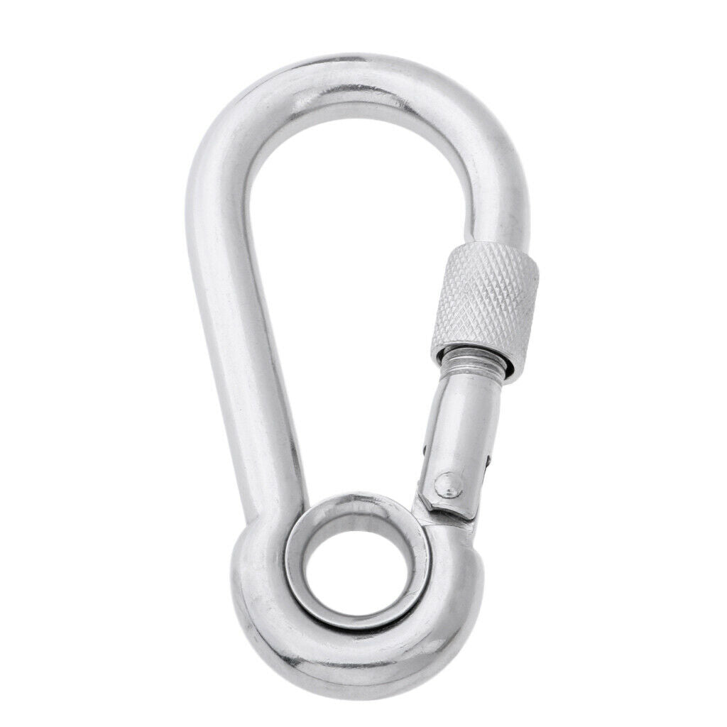 Stainless Steel Safety Carabiner Clip Hook Camping Climbing Hammock 11x120mm