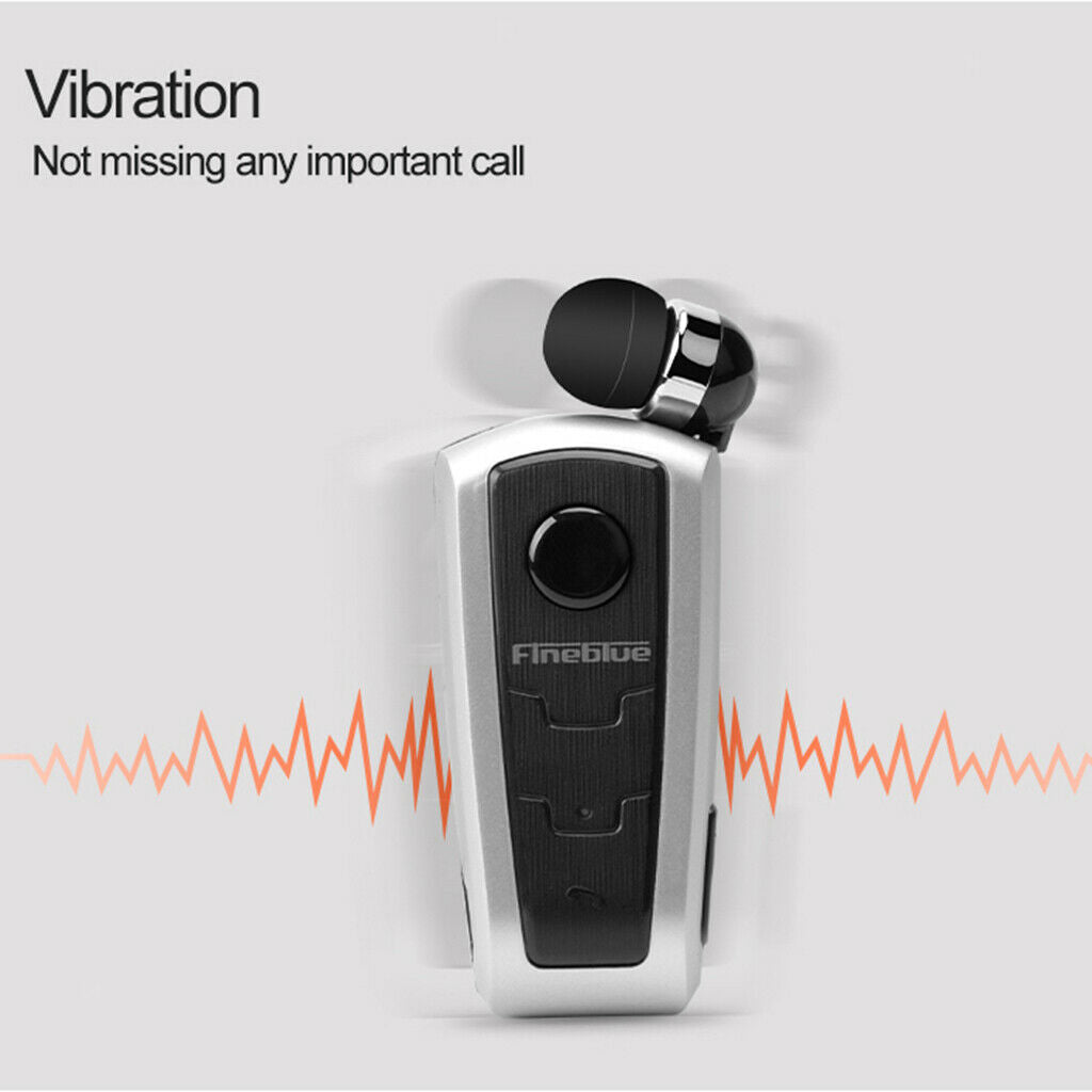 Bluetooth Wireless Headset Clip Earphone Earbud Earpiece Handsfree White