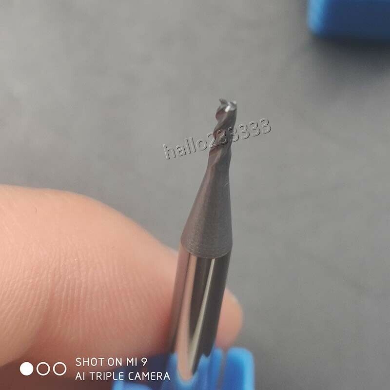 5PCS  HRC45-50° 1.5mm*50mm 4 Flutes Solid Carbide Tungsten steel Endmill CNC