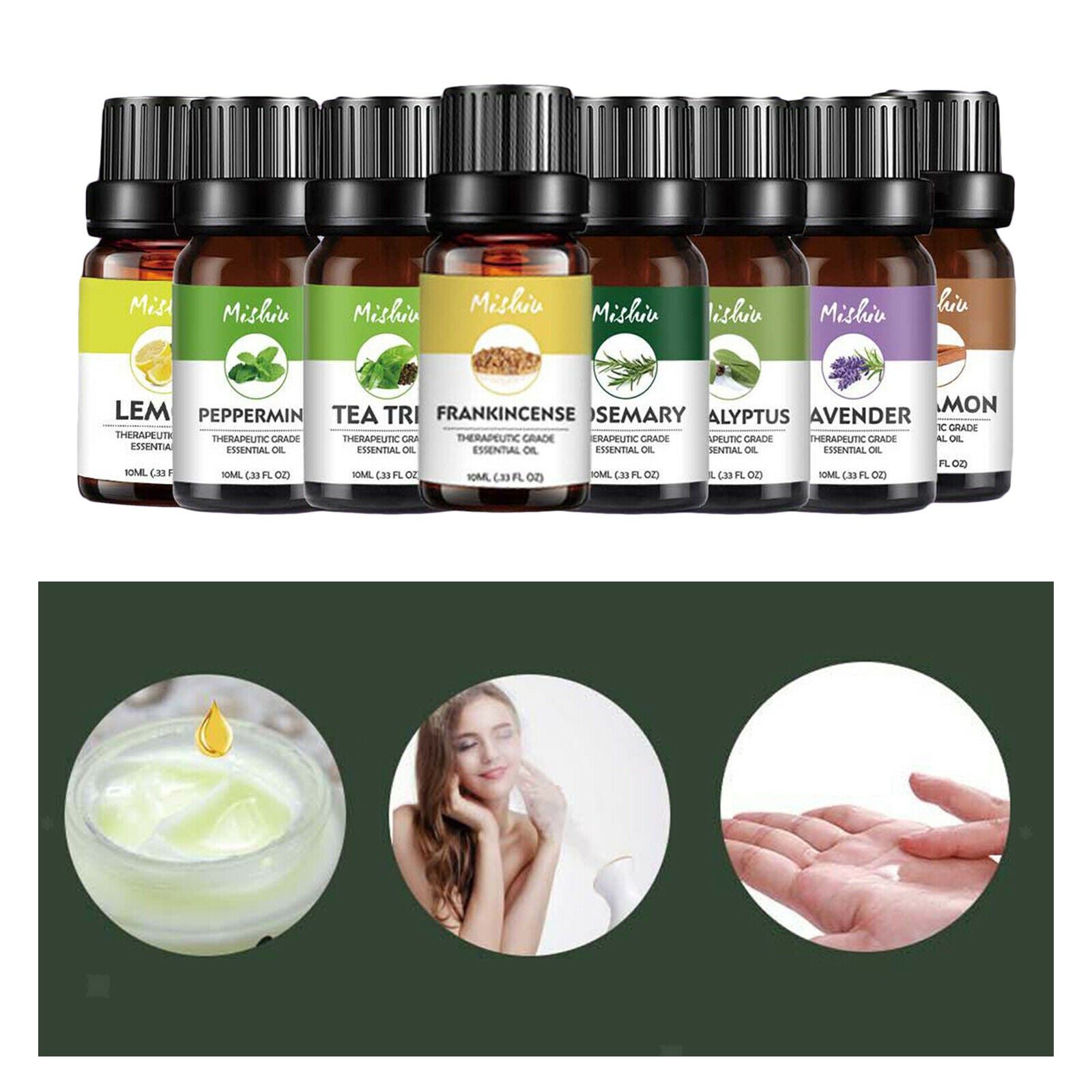1Set Natural Essential Oils Kit for Humidifier Aromatherapy Hair