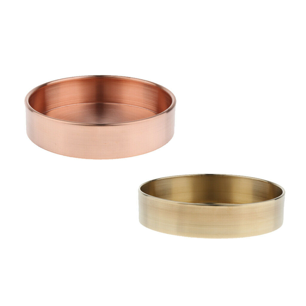Round Copper Desktop Storage Trays Plate Organizer Photo Props S Pure Copper