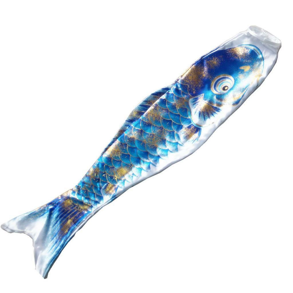 Japanese Windsock Flag Koi Nobori Sailfish Wind Streamer 50cm Golden Blue