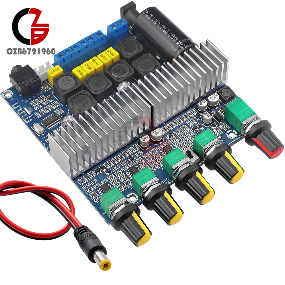 Bluetooth 5.0 TPA3116D2 Digital 2.1 Audio Amplifier Board 100W+50W+50W DC 12-24V