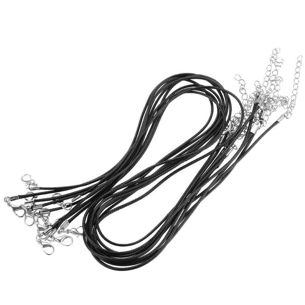 20Pcs Waxed Cotton Cord for Necklace Making with Lobster Clasp Jewelry Craft