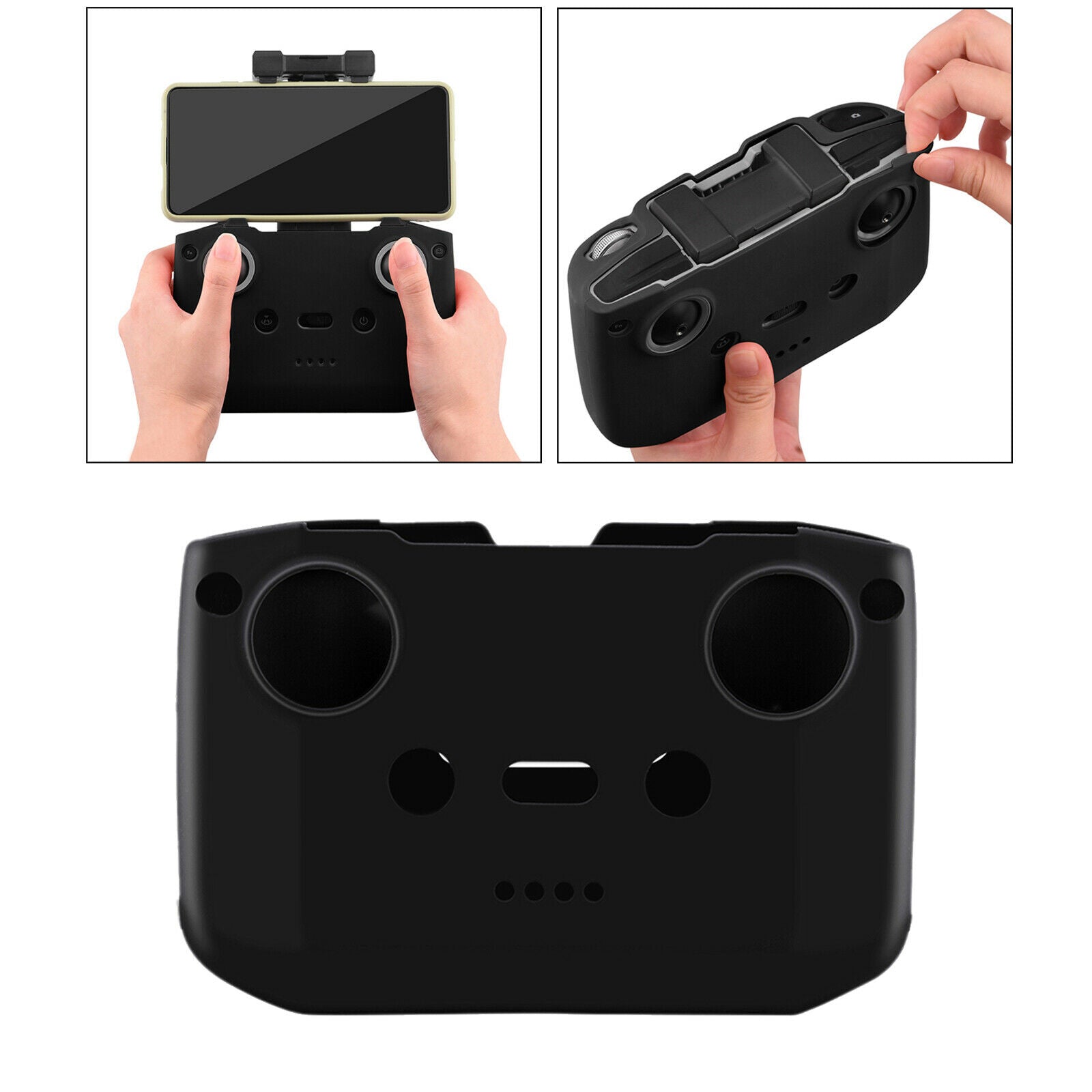 1x Silicone Case Cover For DJI Mavic Air 2 Mini 2 Remote Control Drone Black
