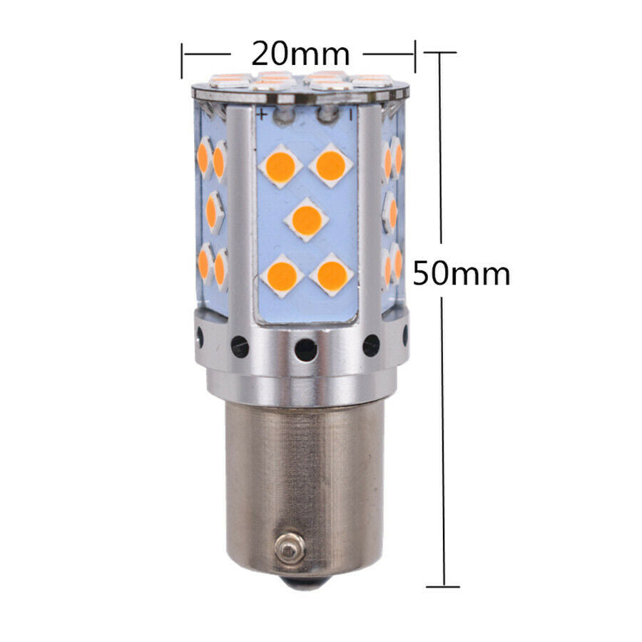 2Pcs Super Bright Amber BAU15S 7507 PY21W 1156PY LED Bulb for Turn Signal Light