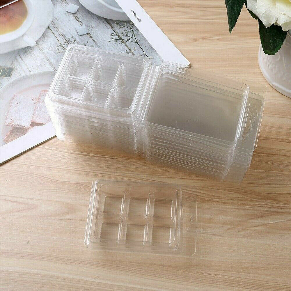 20x Plastic Wax Melt Clamshells Molds Wax Melt Containers for Wickless Candle