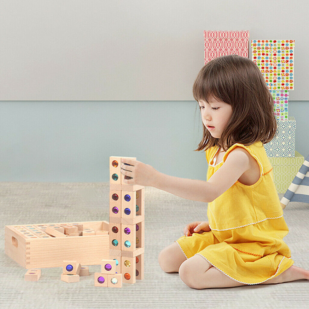 128pcs Colorful Gems Blocks Toys Translucent Rainbow Educational Recognition